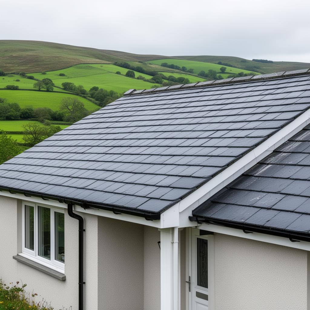 Completed slate roof replacement by Gwent Roofing roofers in Blaenau Gwent