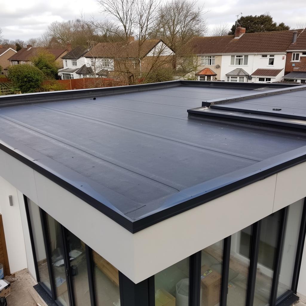 Roof replacement with new battens and membrane on a terraced property in South Wales